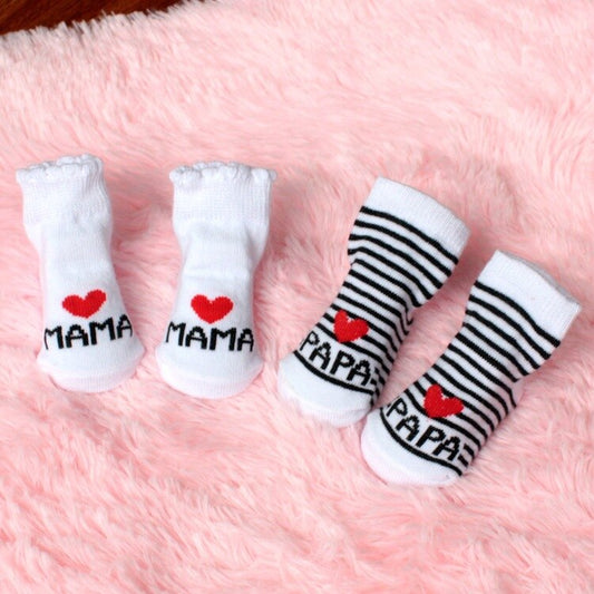 I Love MAMA/PAPA Socks (B)