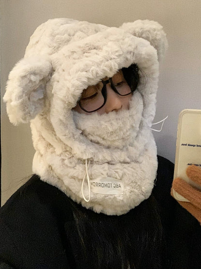 Stuffed Bear Earmuffs Hat