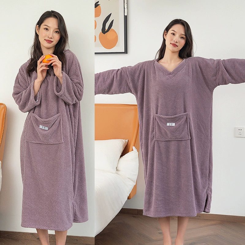 CottonCozy LuxeWrap: X-Long Wearable Bathrobe