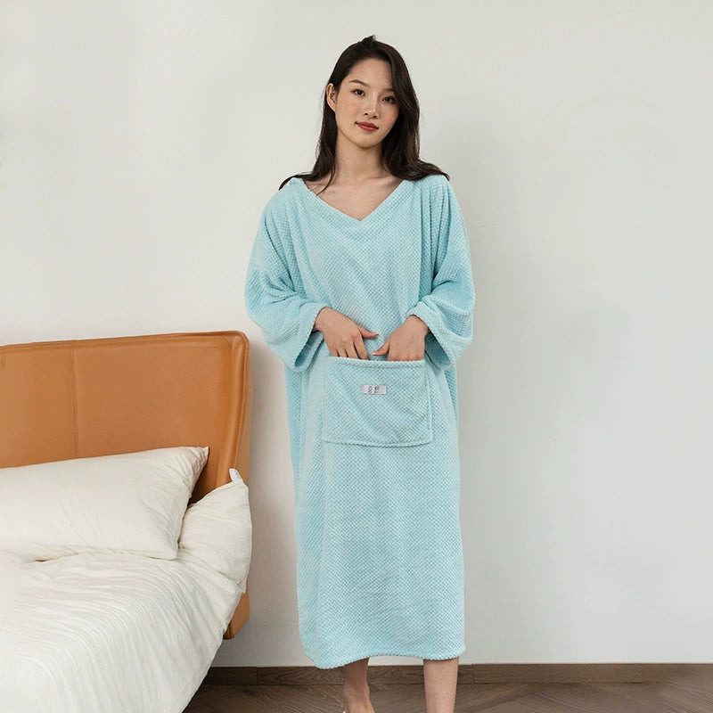 CottonCozy LuxeWrap: X-Long Wearable Bathrobe