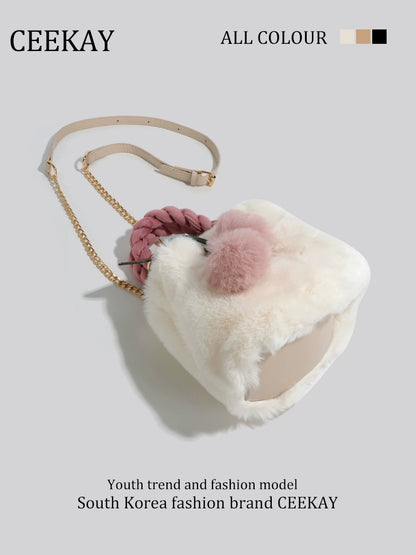 CherryBlossom Bliss Winter Fur Bag