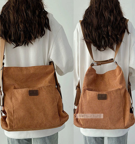 Corduroy Three-Purpose Bag