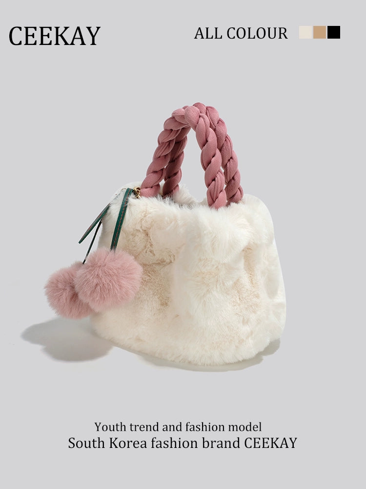 CherryBlossom Bliss Winter Fur Bag