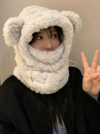 Stuffed Bear Earmuffs Hat