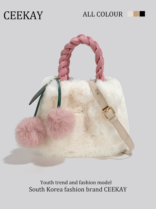 CherryBlossom Bliss Winter Fur Bag