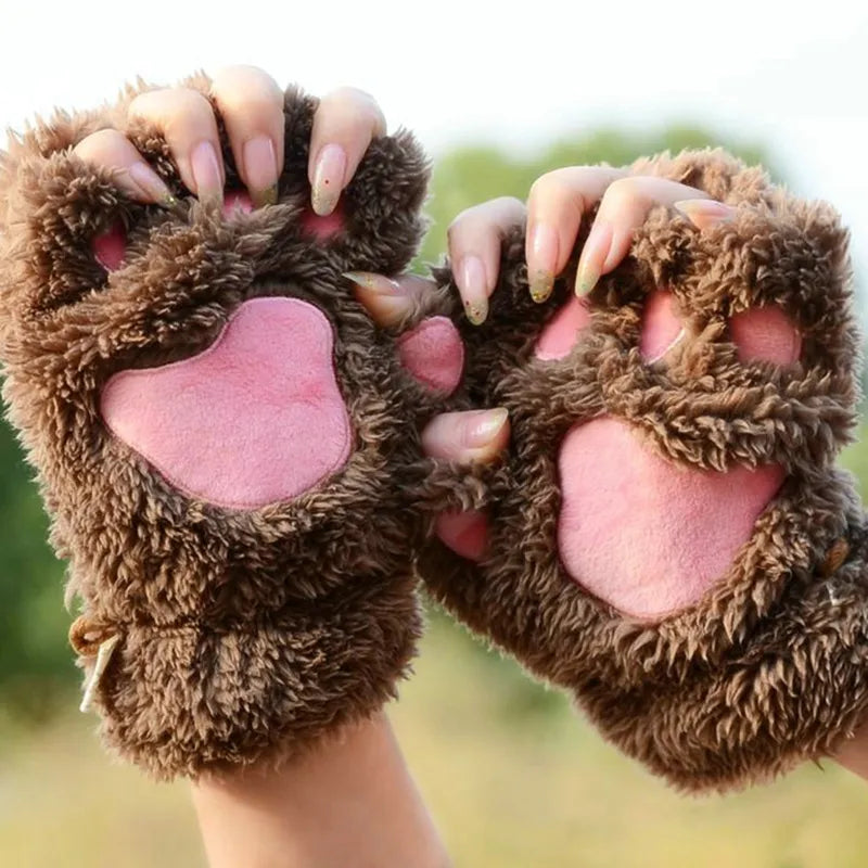 Cat Paw Fingerless Gloves