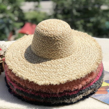 Wide Brim Fringed Sun Hat