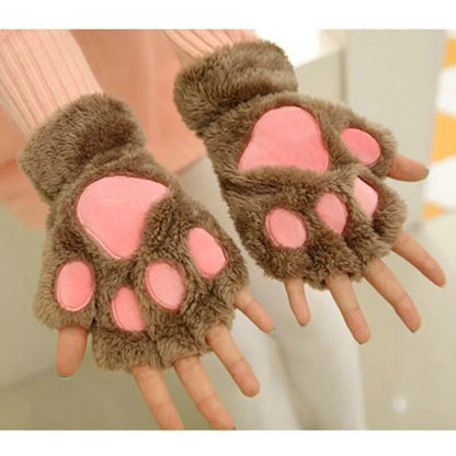 Cat Paw Fingerless Gloves