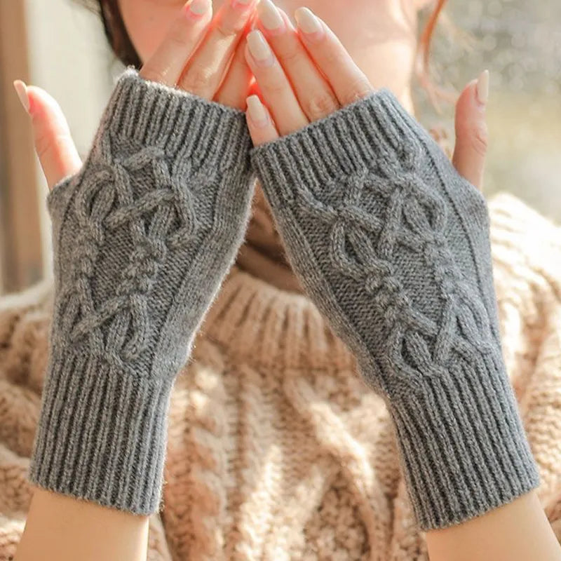 Fingerless Knitted Mittens