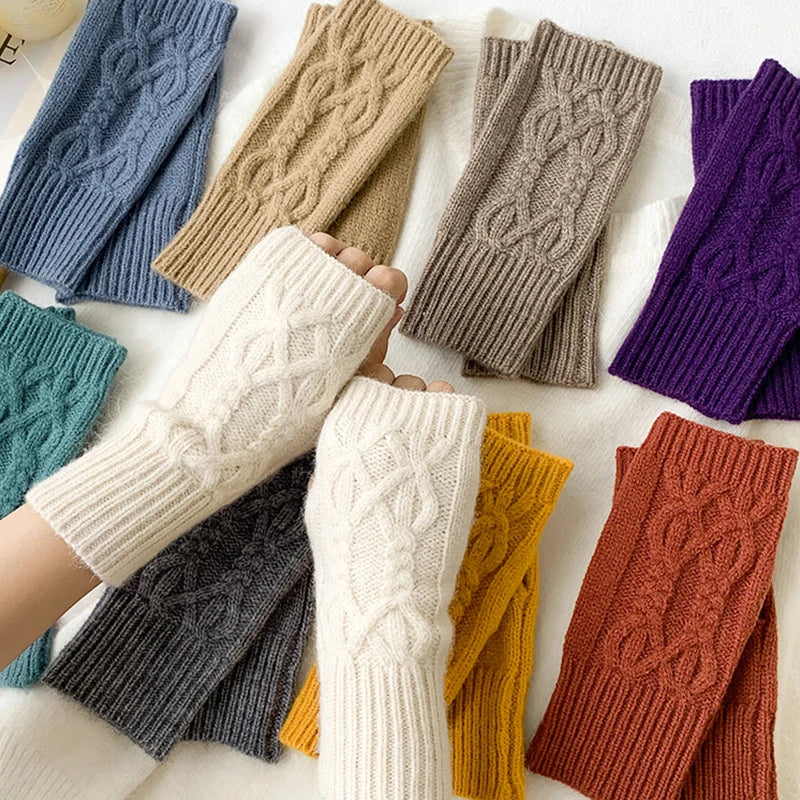 Fingerless Knitted Mittens